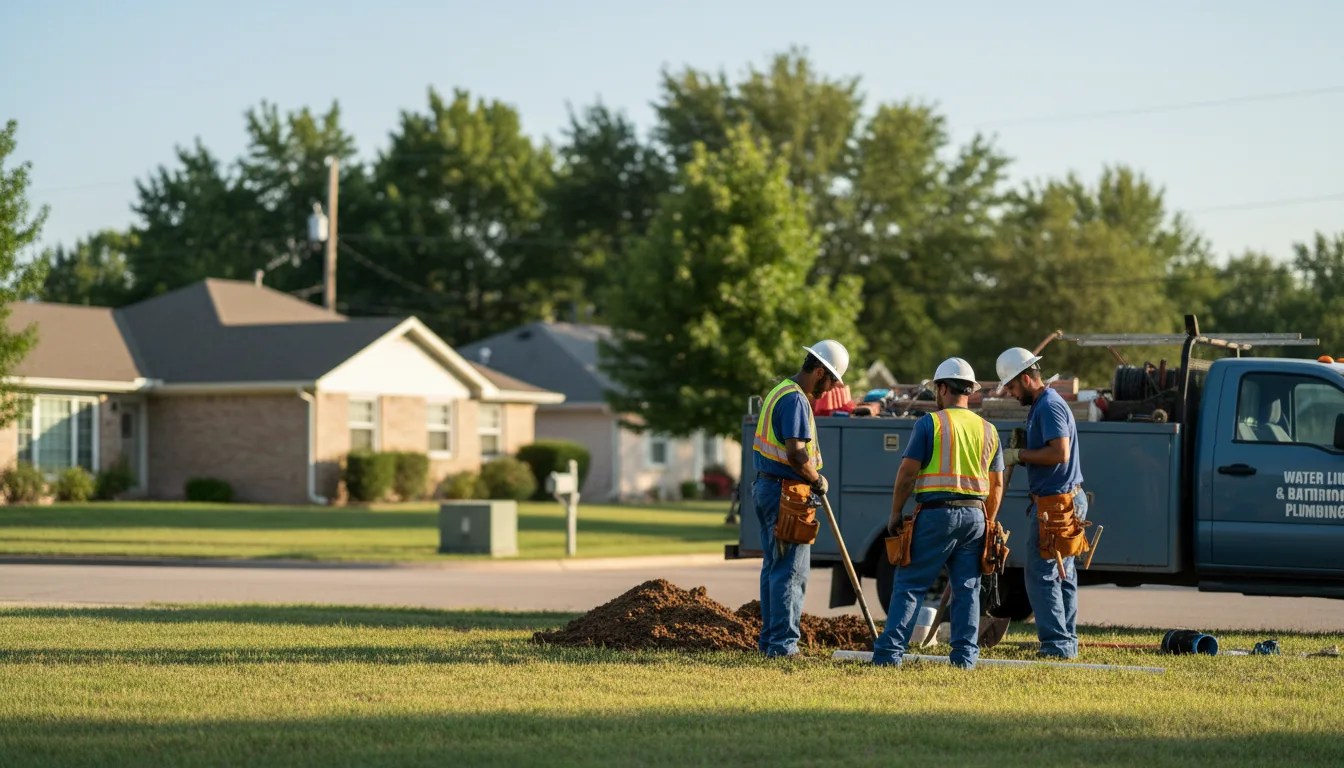Residential water line and bathroom plumbing service in La Fayette, KY